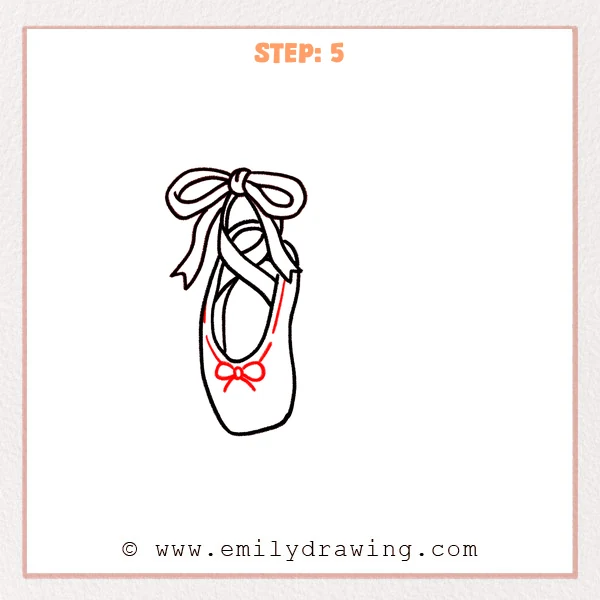 how to draw a ballet shoes - Step 5